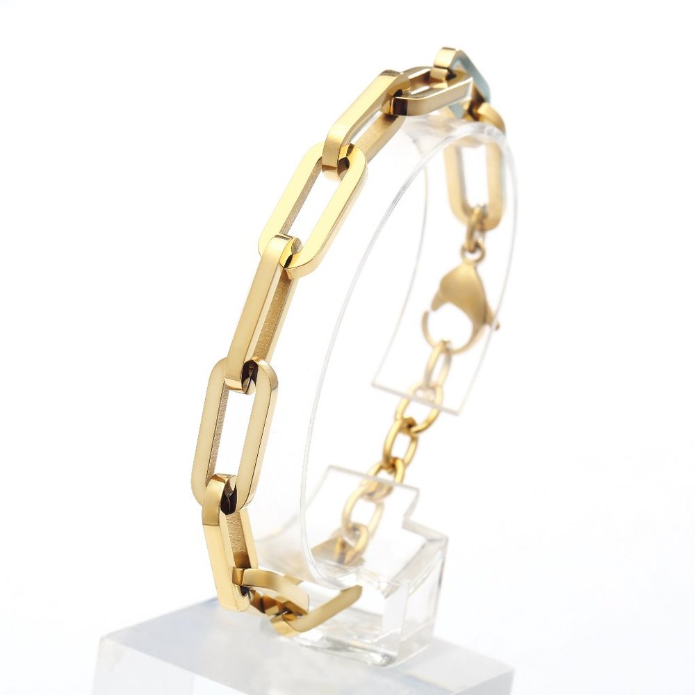 Link Bracelet Stainless Steel Gold Plated